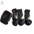 Dropshipping Double Weft Free Shedding Wholesale Cuticle Aligned Human Hair Bundle and Closure